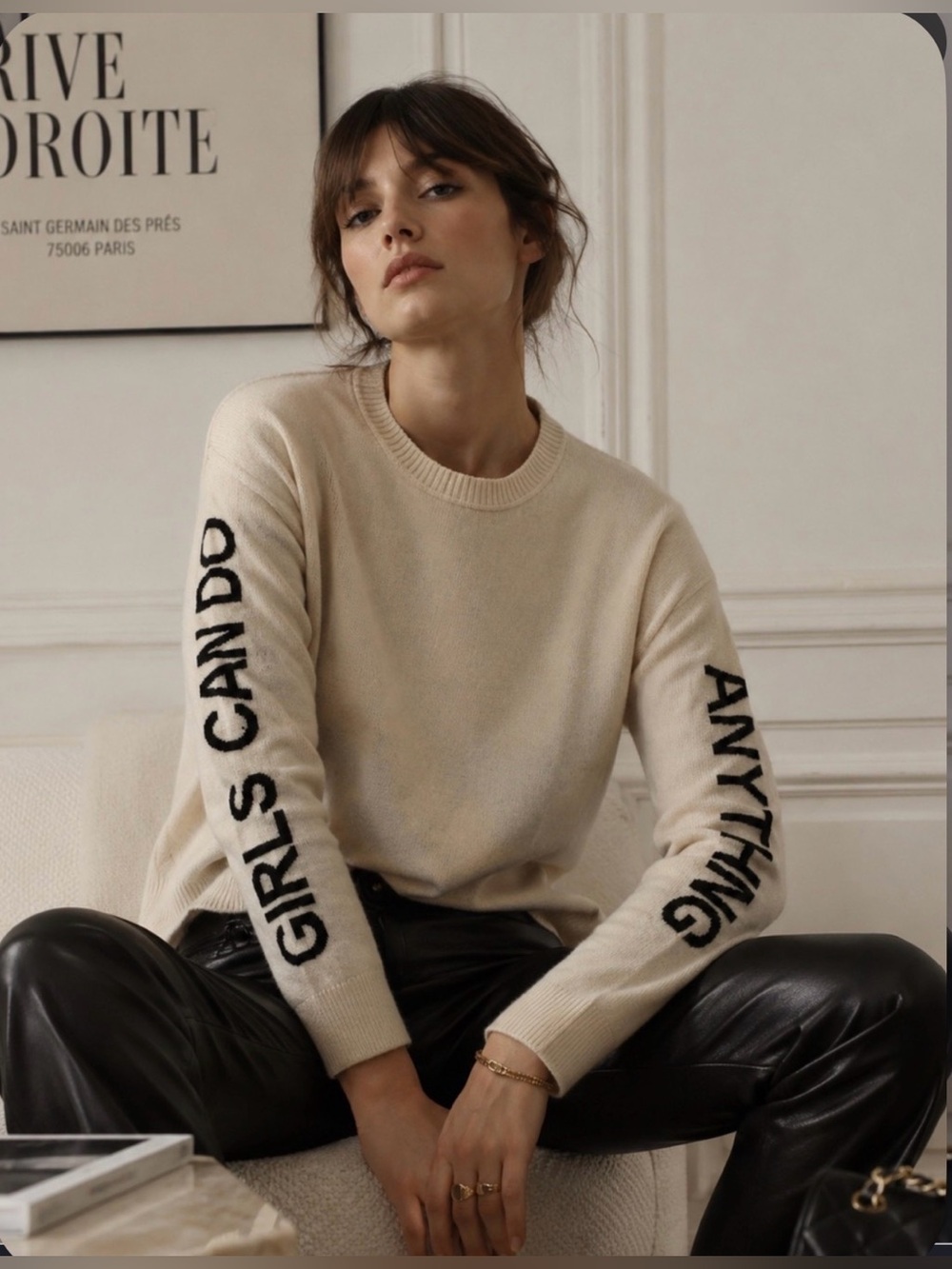 Zadig and Voltaire Wool/Cashmere Cream Sweater Large